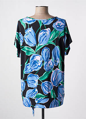 T-shirt stretch manches courtes bleu JOSEPH RIBKOFF femme