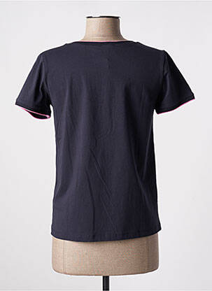 T-shirt stretch manches courtes bleu LEO & UGO femme