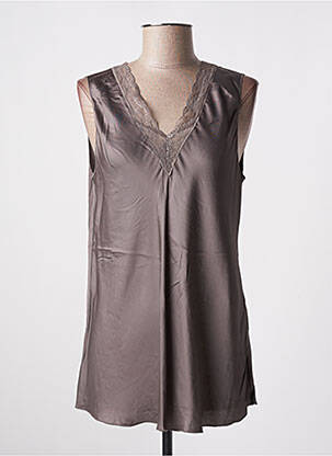 Top coupe fluide sans manche marron MARC AUREL femme