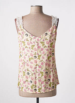 Top col v fines bretelles beige MERI & ESCA femme