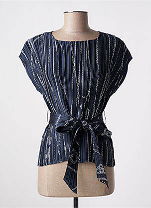 Top stretch manches courtes bleu LEO & UGO femme