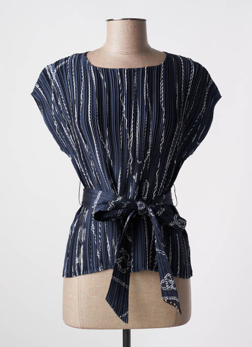 Top stretch manches courtes bleu LEO & UGO femme