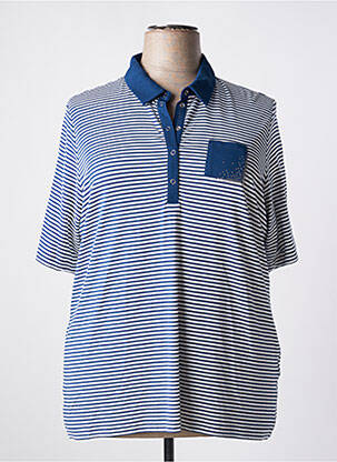 Polo imprimé rayures manches courtes bleu RABE femme