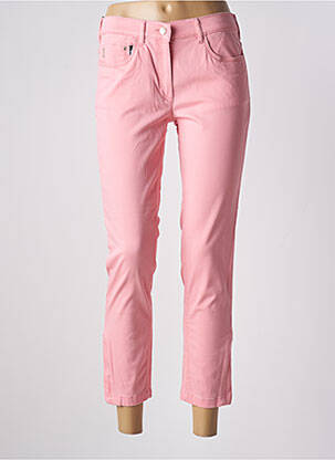 Pantalon 7/8 tissage popeline taille normale rose ZERRES femme