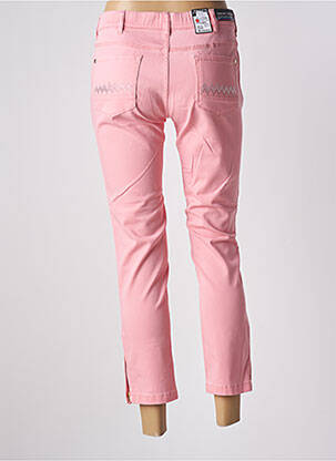 Pantalon 7/8 tissage popeline taille normale rose ZERRES femme