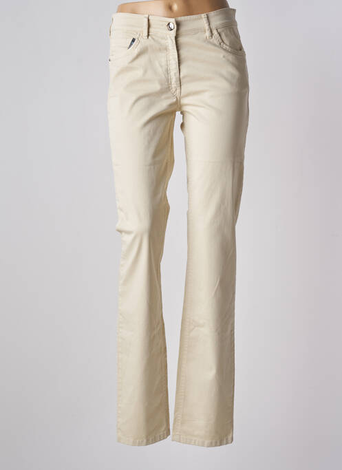 Pantalon droit stretch taille normale beige ZERRES femme