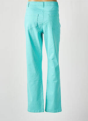 Pantalon droit fermeture zippée sous rabat boutonné bleu PAUSE CAFE femme
