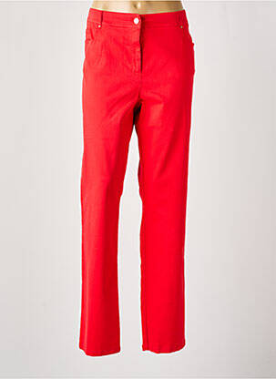 Pantalon droit fermeture zippée sous rabat boutonné rouge PAUSE CAFE femme