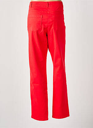 Pantalon droit fermeture zippée sous rabat boutonné rouge PAUSE CAFE femme