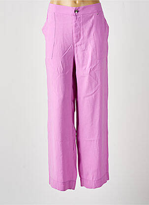 Pantalon droit fermeture zippée sous rabat boutonné violet STREET ONE femme