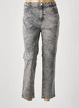 Pantalon 7/8 fermeture zippée sous rabat boutonné gris ANANKE femme