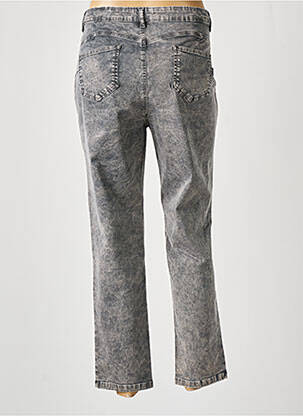 Pantalon 7/8 fermeture zippée sous rabat boutonné gris ANANKE femme