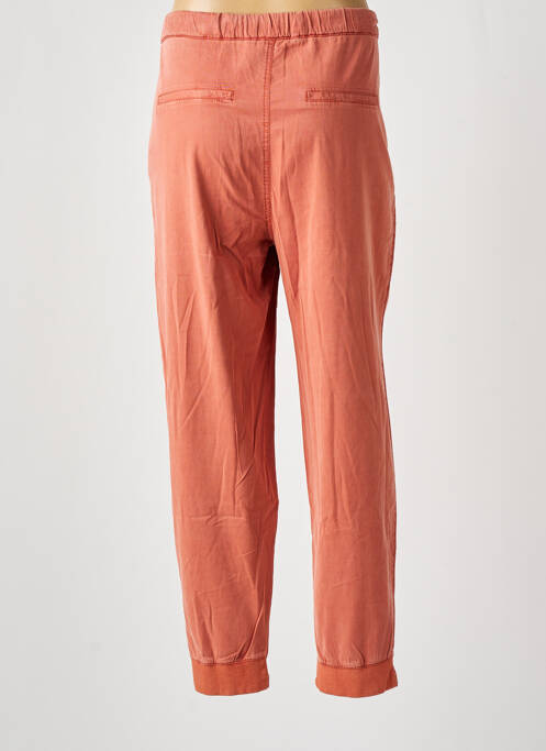 Pantalon droit fermeture zippée sous rabat boutonné orange EVA KAYAN femme