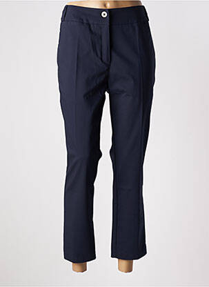 Pantalon 7/8 tissage popeline taille normale bleu GRIFFON femme