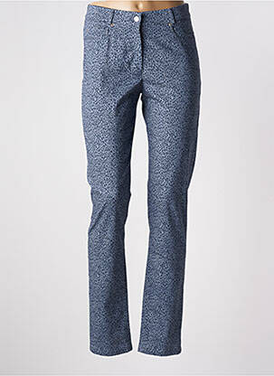 Pantalon slim tissage popeline taille normale bleu GUY DUBOUIS femme