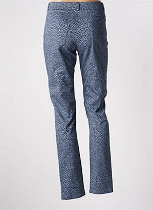 Pantalon slim tissage popeline taille normale bleu GUY DUBOUIS femme