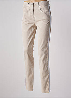 Pantalon slim tissage popeline taille normale beige MARC AUREL femme