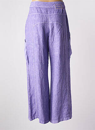 Pantalon large fermeture zippée sous rabat boutonné taille haute violet ELISA CAVALETTI femme