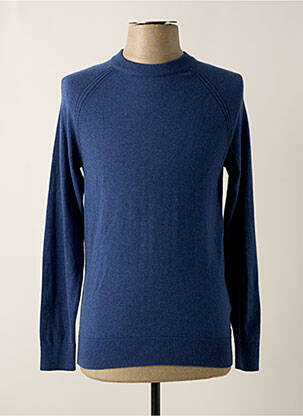 Pull tissage chiné manches longues bleu EDC homme