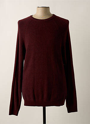 Pull tissage chiné manches longues rouge ESPRIT homme