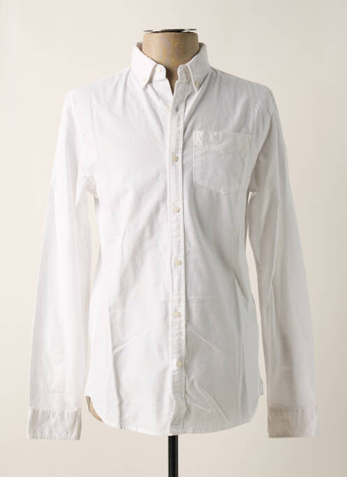 Chemise manches longues blanc SUPERDRY pour homme