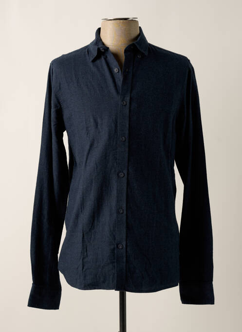 Chemise manches longues bleu SOLID pour homme