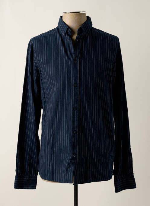 Chemise manches longues bleu SOLID pour homme