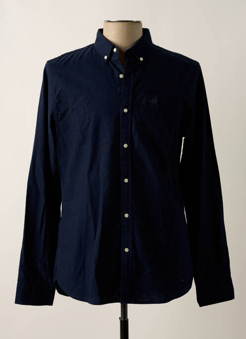 Chemise manches longues bleu SUPERDRY pour homme