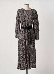 Robe longue manches longues manches longues noir GRACE & MILA femme
