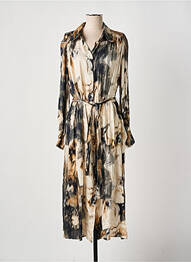 Robe longue manches longues manches longues beige PLEASE femme