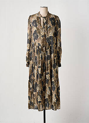 Robe longue manches longues manches longues beige IMPERIAL femme