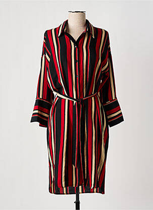 Robe mi-longue manches longues manches longues rouge GRACE & MILA femme