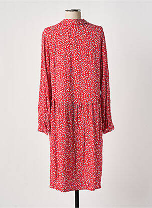 Robe mi-longue imprimé fleurs manches longues rouge ESPRIT femme