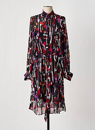 Robe mi-longue coupe fluide manches longues noir ESPRIT femme
