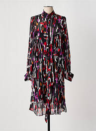 Robe mi-longue coupe fluide manches longues noir ESPRIT femme