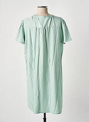 Robe mi-longue manches courtes manches courtes vert GRACE & MILA femme