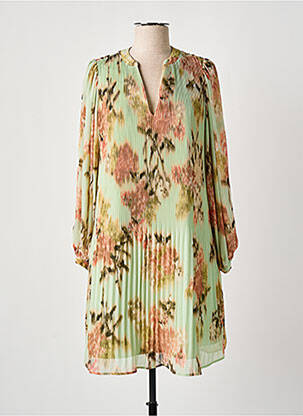 Robe courte coupe fluide manches longues vert ESPRIT femme