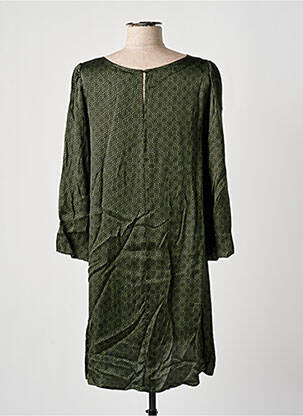 Robe mi-longue coupe fluide manches 3/4 vert GRACE & MILA femme
