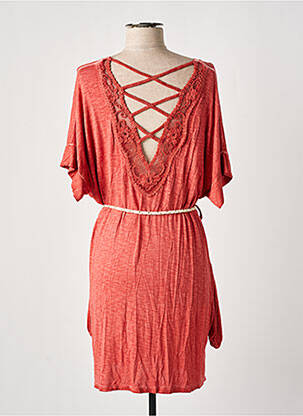Robe courte manches 3/4 manches 3/4 orange PAKO LITTO femme