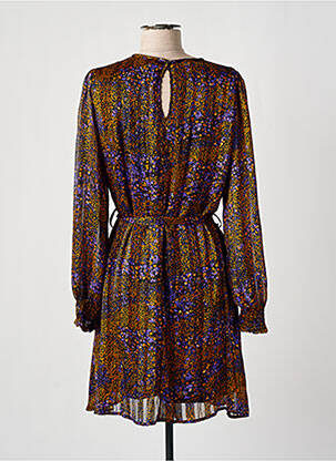 Robe courte coupe fluide manches longues violet GRACE & MILA femme