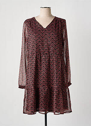 Robe courte coupe fluide manches longues rose DIPLODOCUS femme