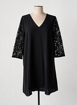 Robe courte coupe fluide manches 3/4 noir GRACE & MILA femme