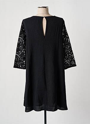 Robe courte coupe fluide manches 3/4 noir GRACE & MILA femme