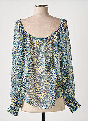 Blouse légère et transparente manches longues vert GRACE & MILA femme