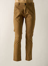 Pantalon chino tissage popeline taille normale marron EDC homme