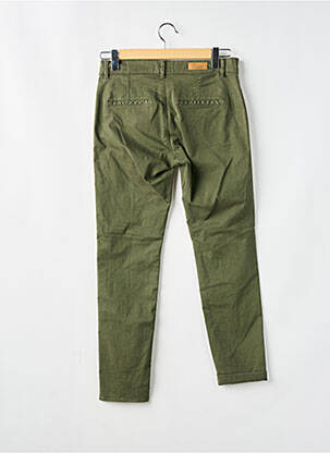 Pantalon chino fermeture zippée sous rabat boutonné taille normale vert HAPPY femme