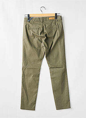 Pantalon chino fermeture zippée sous rabat boutonné taille normale vert HAPPY femme