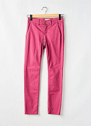 Pantalon chino tissage popeline taille normale violet HAPPY femme