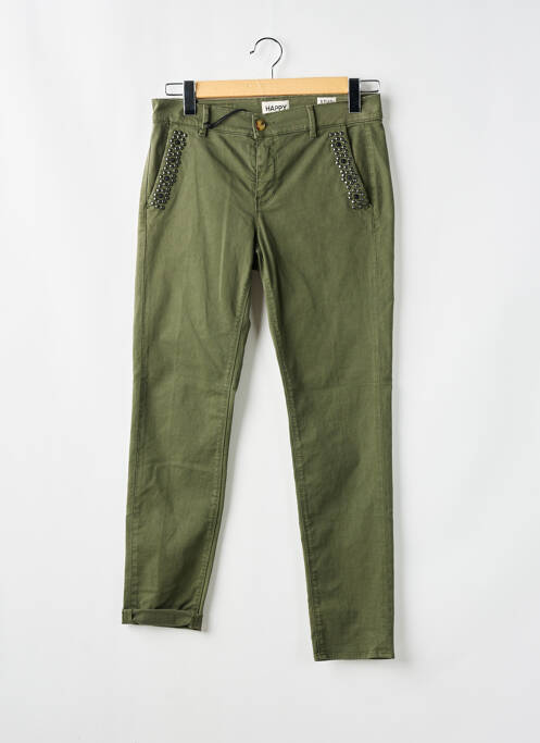 Pantalon chino vert HAPPY pour femme