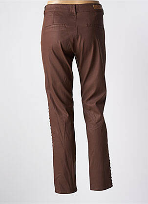Pantalon slim tissage enduit taille normale marron HAPPY femme